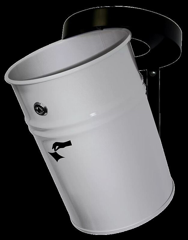 Abfallbehälter FIRE EX, zur Wandbefestigung, in RAL 7035 lichtgrau