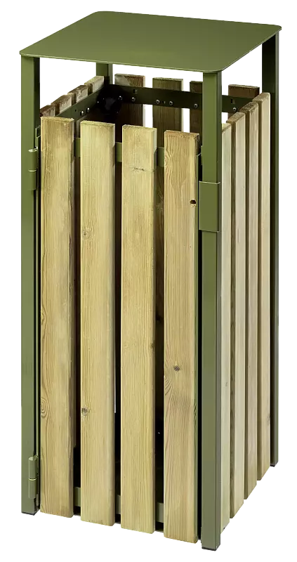 Abfallbehälter HEMEL, 110 Liter, in RAL 6003 olivgrün