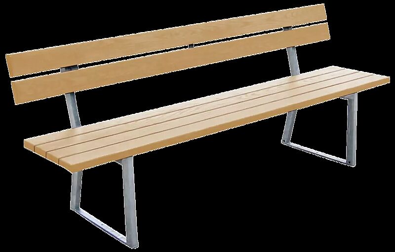 Sitzbank TURIN mit Rückenlehne, mit Eschenholzbelattung