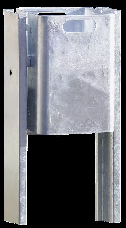 Abfallbehälter CORNER, zum Einbetonieren, feuerverzinkt