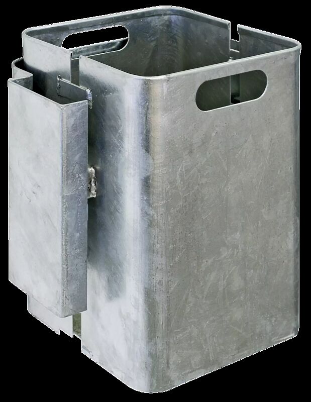 Abfallbehälter CORNER, 27 Liter, zur Wandbefestigung, feuerverzinkt