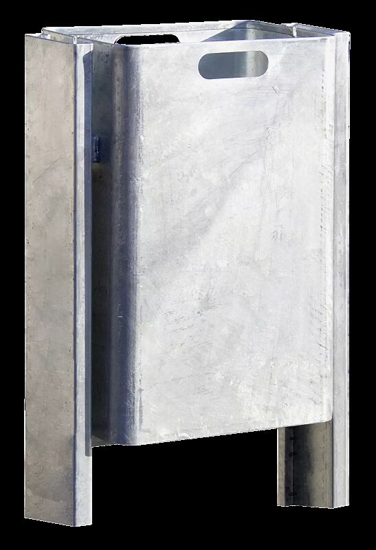Abfallbehälter CORNER, 27 Liter, zum Einbetonieren, feuerverzinkt