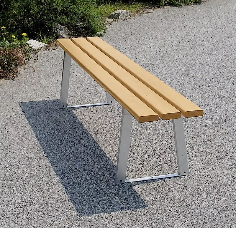 Sitzbank TURIN ohne Rückenlehne, mit Fichtenholzbelattung