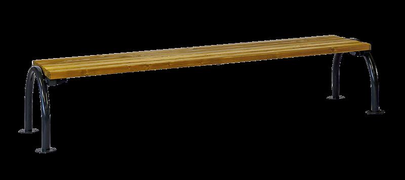 Sitzbank SAN REMO NEW ohne Rückenlehne, mit Fichtenholzbelattung, Stahlteile in RAL 9011 graphitschwarz