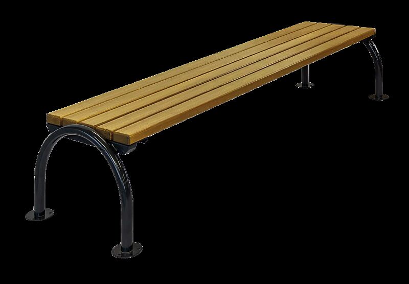 Sitzbank SAN REMO NEW ohne Rückenlehne, mit Eschenholzbelattung, Stahlteile in RAL 9011 graphitschwarz