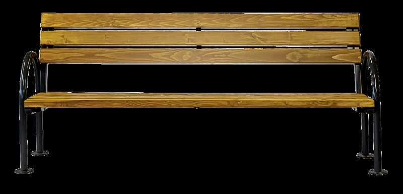 Sitzbank SAN REMO NEW mit Rückenlehne und Armlehnen, mit Fichtenholzbelattung, Stahlteile in RAL 9011 graphitschwarz