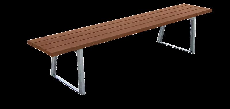 Sitzbank TURIN ohne Rückenlehne, mit Sapeliholzbelattung