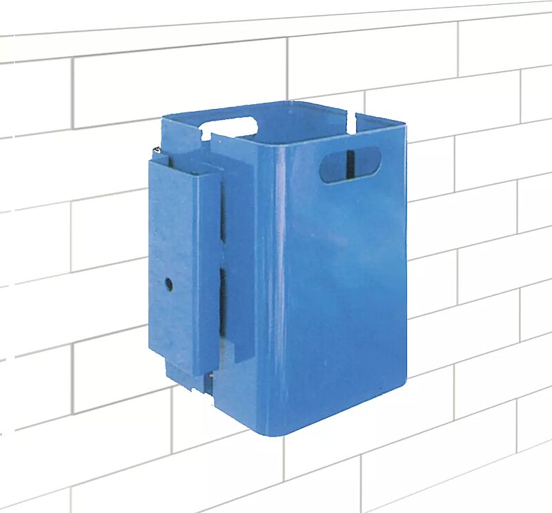 Abfallbehälter CORNER, 27 Liter, zur Wandbefestigung, in RAL 5005 signalblau (Mehrpreis)