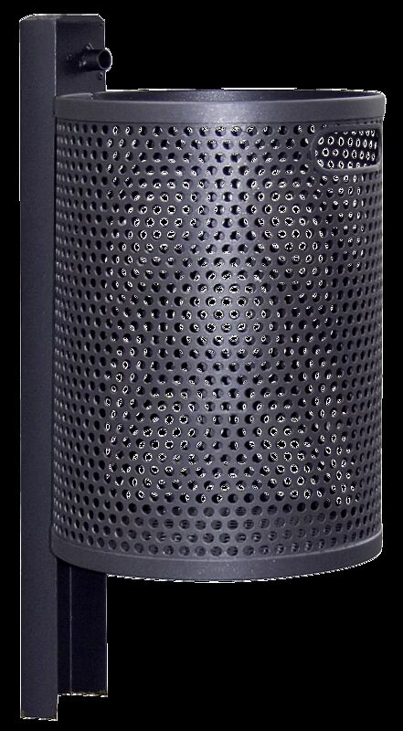 Abfallbehälter KINGSTON aus Stahl, mit Lochblech