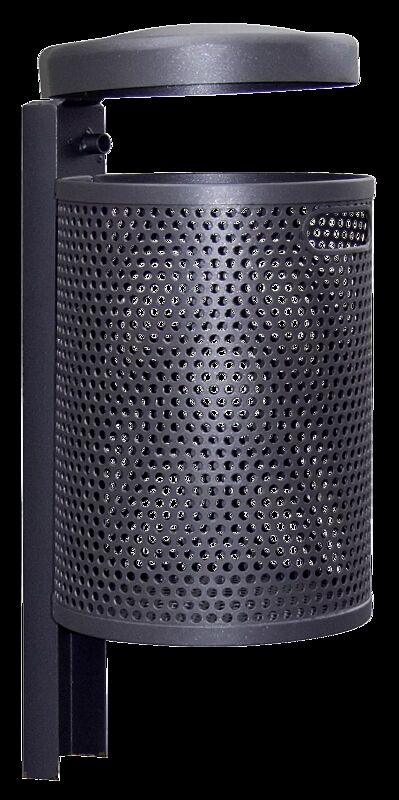 Abfallbehälter KINGSTON aus Stahl, mit Lochblech