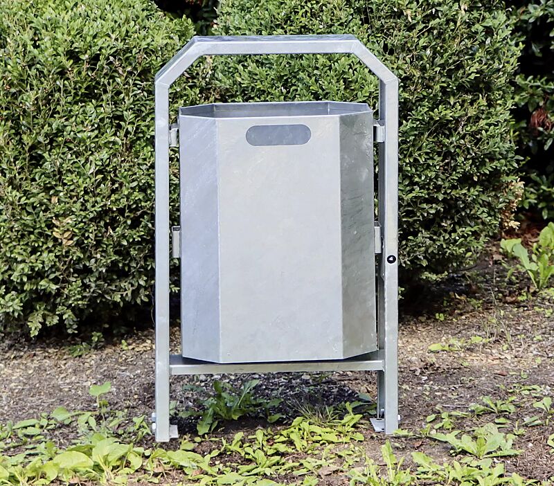 Abfallbehälter DEVON zum Aufdübeln, feuerverzinkt