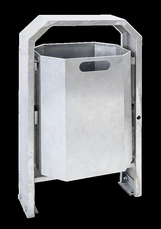 Abfallbehälter DEVON zum Aufdübeln, feuerverzinkt