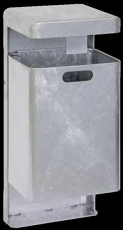 Abfallbehälter HALIFAX, 43 Liter, mit Hausmüllstop, ohne Ascher, zum Aufdübeln, feuerverzinkt
