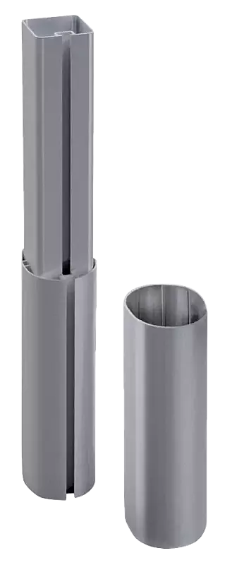 Adapterkonstruktion für Profil 120 x 100 mm mit Bodenhülse und Pfostenverlängerung