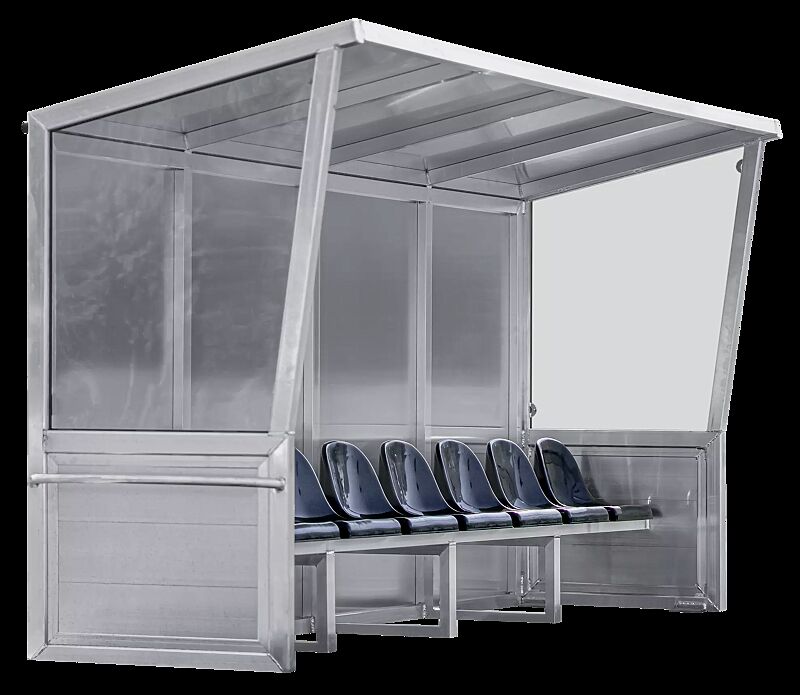 Spielerkabine CALCIO, 8 Sitze in schwarz