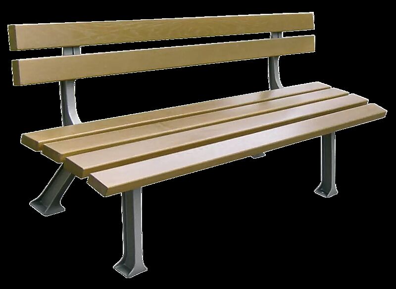 Sitzbank VERONA mit Eschenholzbelattung, mit Rückenlehne