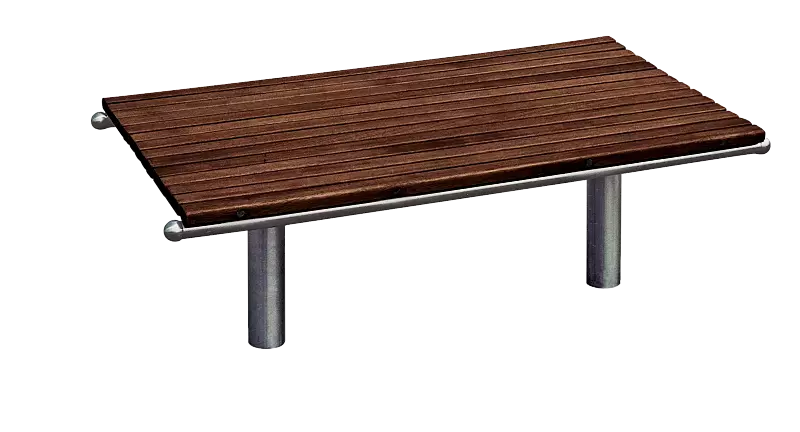 Sitzbank LOANO mit Kambalaholzbelattung, Stahlteile aus Edelstahl
