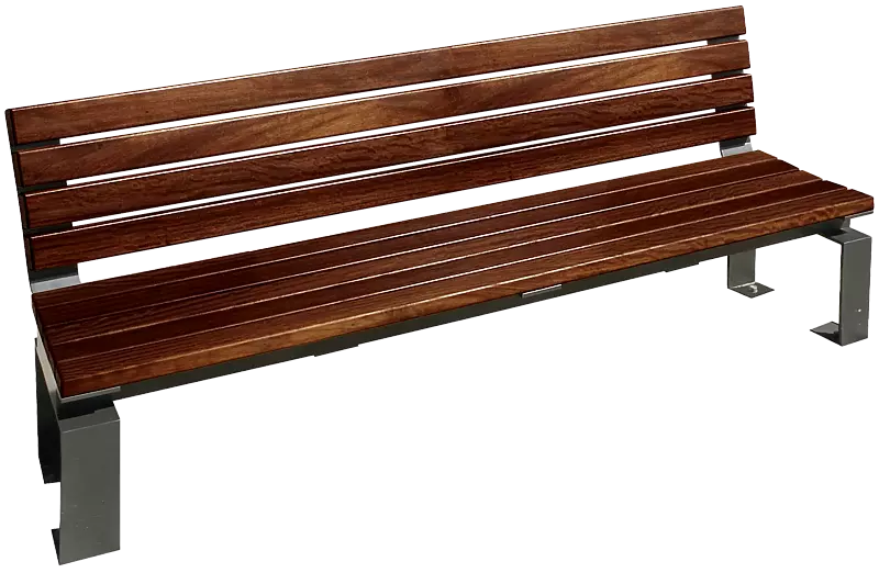 Sitzbank MAGIC mit durchgehender Rückenlehne, Stahlteile in DB 703 eisenglimmer