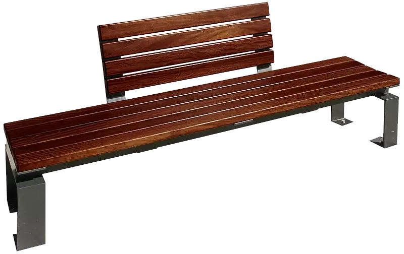 Sitzbank MAGIC mit 1 Rückenlehne (990 mm lang) mittig, Stahlteile in DB 703 eisenglimmer