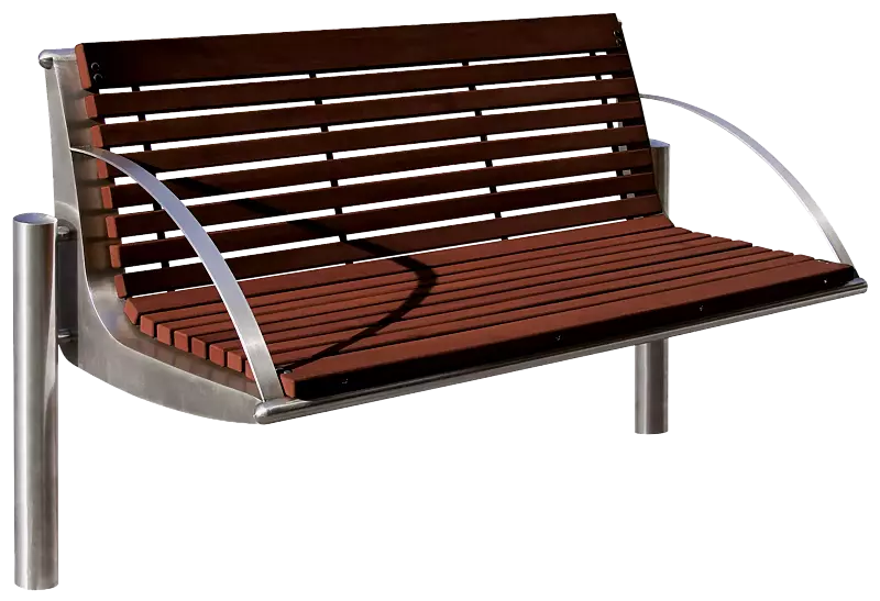 Sitzbank WIEN mit Rückenlehne und Armlehnen, Breite 1490 mm