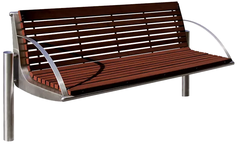 Sitzbank WIEN mit Rückenlehne und Armlehnen, Breite 2090 mm