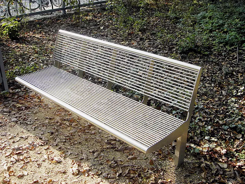 Sitzbank CARPI mit Rückenlehne, Breite 1800 mm