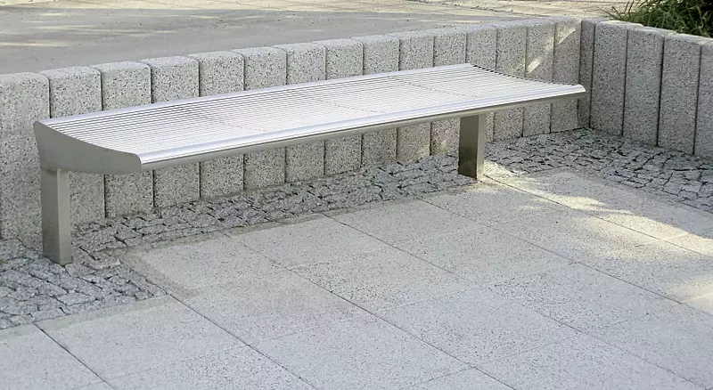 Sitzbank CARPI ohne Rückenlehne, Breite 1800 mm, gerade Ausführung