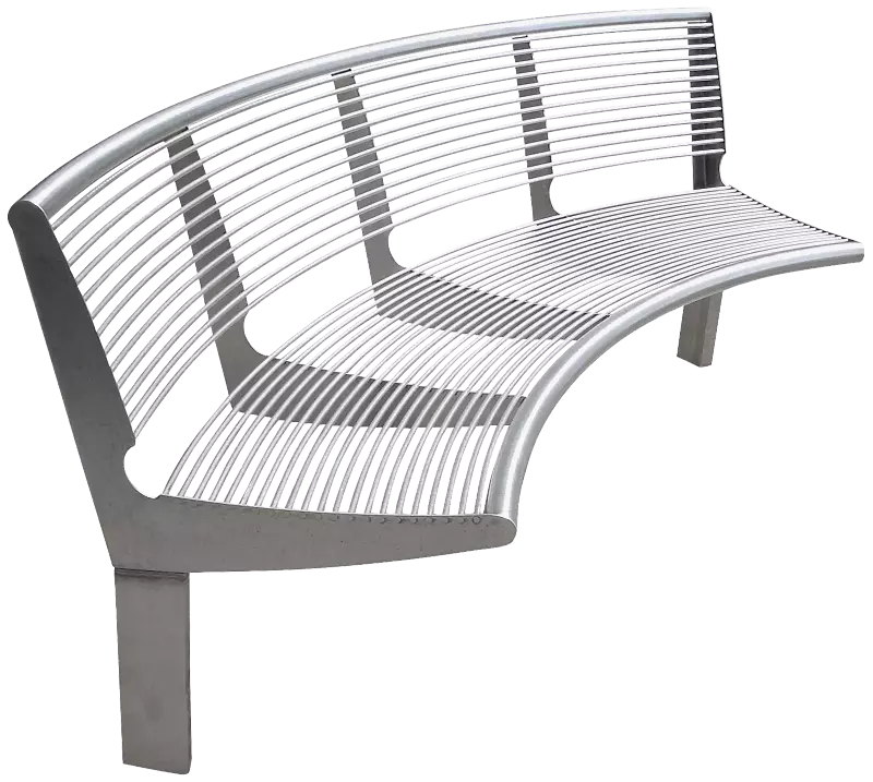 Sitzbank CARPI mit Rückenlehne, gebogen, Bankform Innenradius