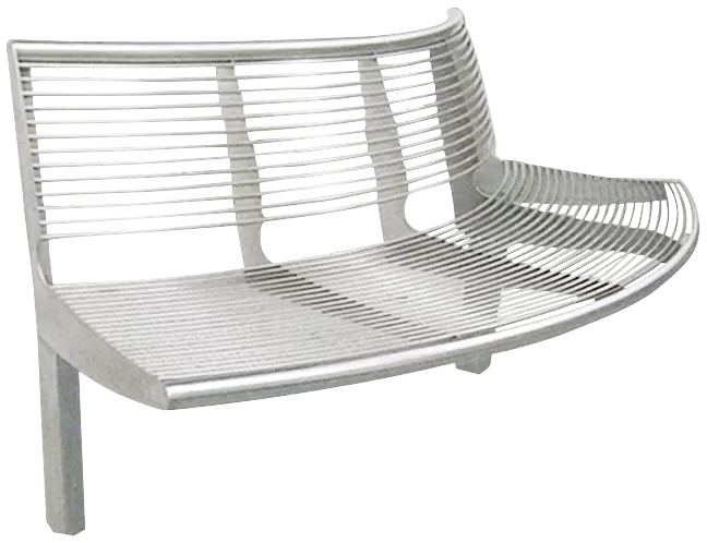 Sitzbank CARPI mit Rückenlehne, gebogen, Bankform Außenradius