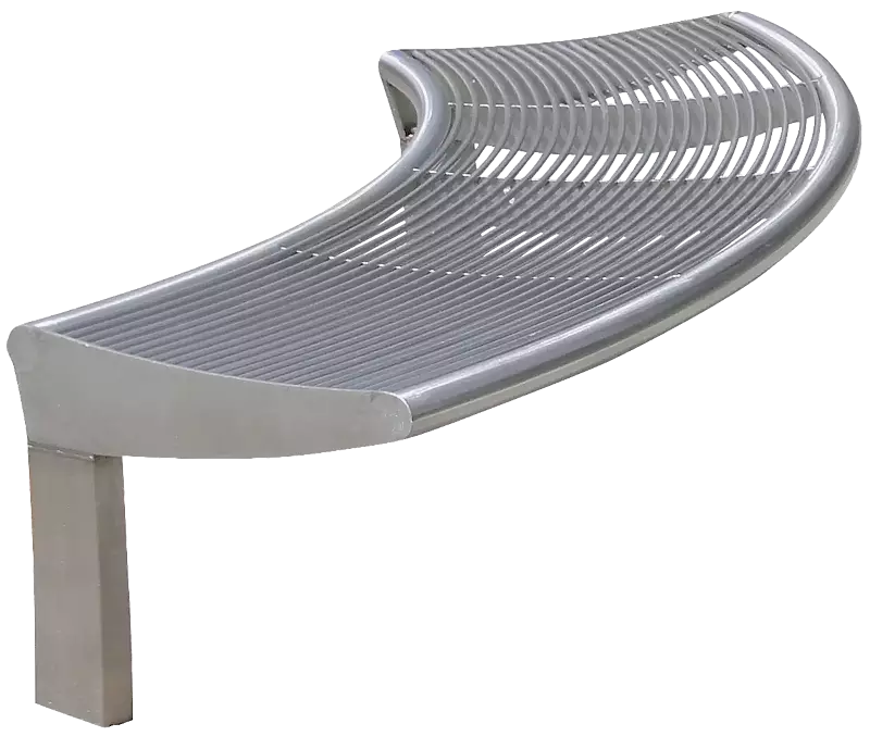 Sitzbank CARPI ohne Rückenlehne, gebogen, Bankform Außenradius