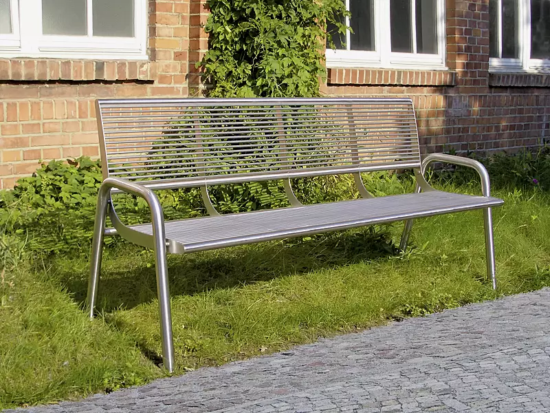 Sitzbank SIENA aus Edelstahl geschliffen
