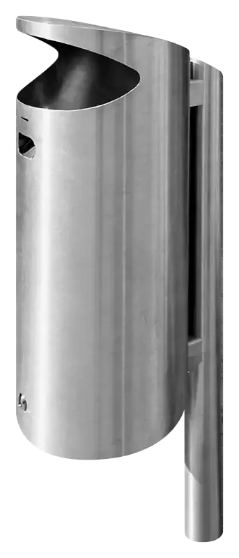 Abfallbehälter FOSTON mit Ascher, zum Einbetonieren, aus Edelstahl