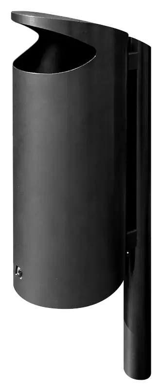 Abfallbehälter FOSTON ohne Ascher, zum Einbetonieren, Edelstahl pulverbeschichtet in DB 703 eisenglimmer