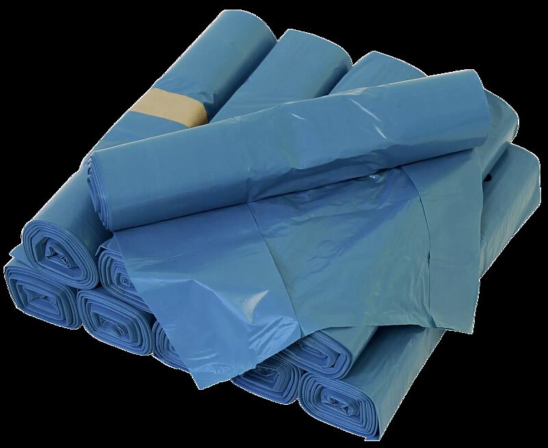 Kunststoff-Abfallsäcke aus LDPE, blau, 50 my, 70 Liter, VE = 250 Stück