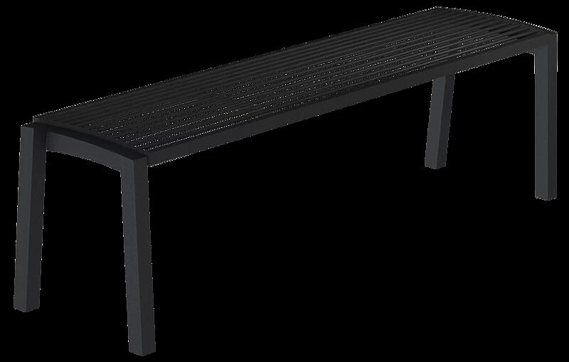 Sitzbank VERA ohne Rückenlehne, in RAL 7016 anthrazitgrau