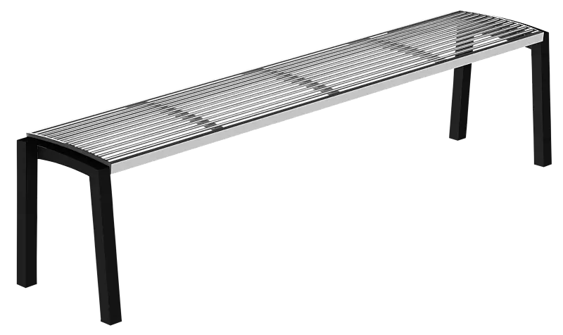 Sitzbank VERA ohne Rückenlehne, mit Edelstahl-Rundstahlauflage, Stahlteile in RAL 7016 anthrazitgrau