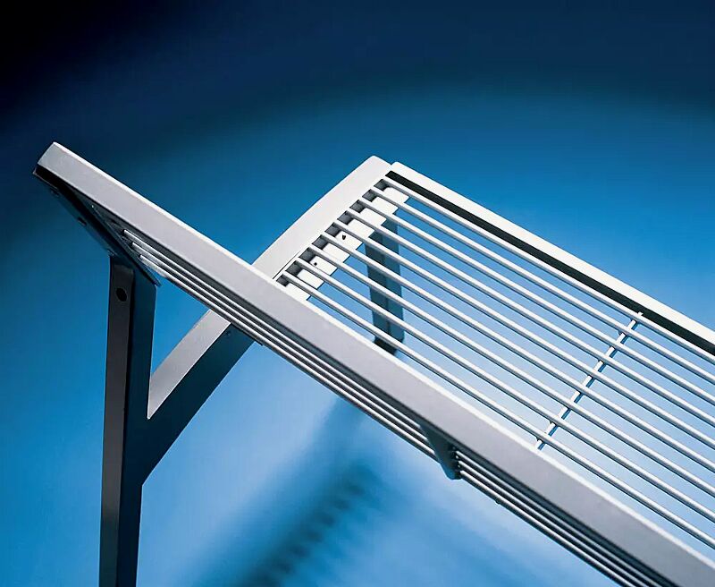 Sitzbank VERA mit Rückenlehne, in RAL 9007 graualuminium