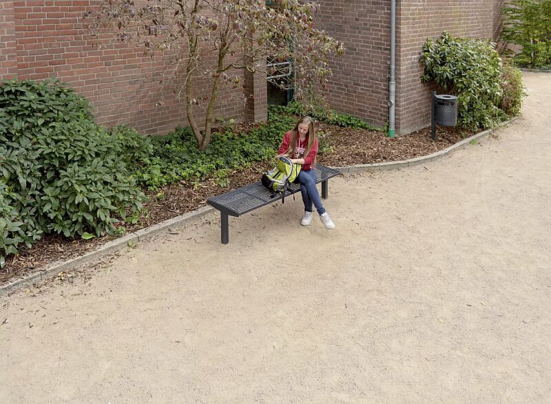 Sitzbank VERA SOLO bestehend aus Einzelelementen, gerade, modular erweiterbar, in RAL 7016 anthrazitgrau