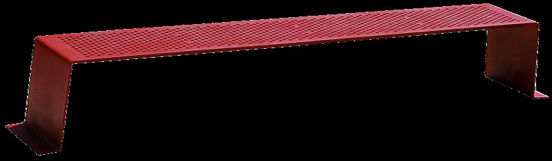 Sitzbank SINUS mit Kunststoffnoppen, in RAL 3003 rubinrot
