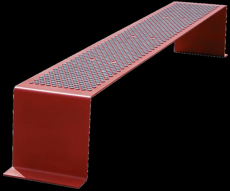 Sitzbank SINUS mit Kunststoffnoppen, in RAL 3003 rubinrot