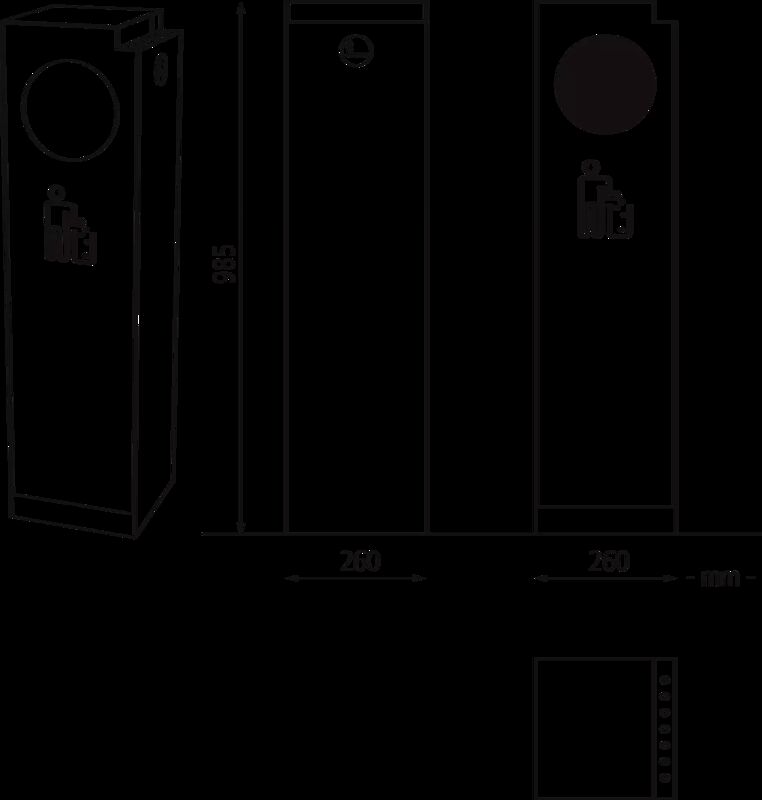 Abfallbehälter CRYSTAL aus Stahl, ohne Einwurfklappe