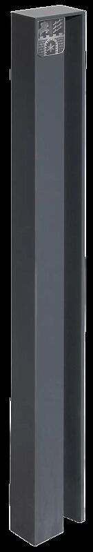 Poller ELIAS mit Stadtwappen, zum Aufdübeln bei -100 mm, in RAL 7016 anthrazitgrau