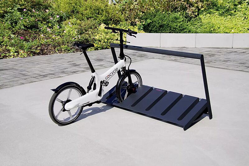 Fahrradständer VELO mit Griffstange, einseitig, 3 Stellplätze, in RAL 7016 anthrazitgrau