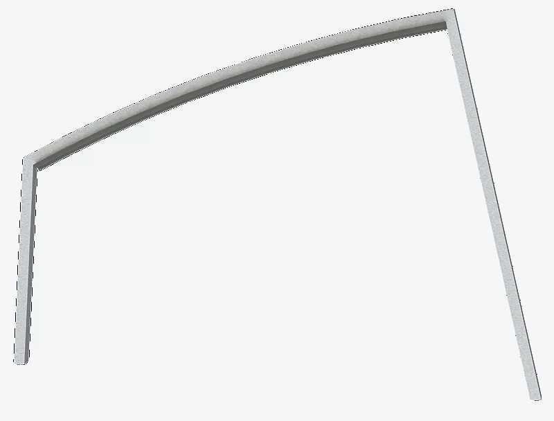 Anlehnbügel EDGETYRE, Breite 1035 mm, in RAL 9006 weißaluminium