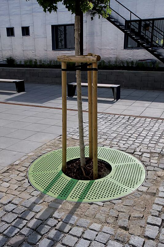 Baumschutzrost SINUS in RAL 6010 grasgrün