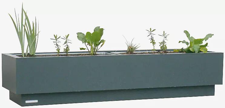 Pflanzbehälter FLORIUM, rechteckig, Breite 1500 mm, in DB 703 eisenglimmer