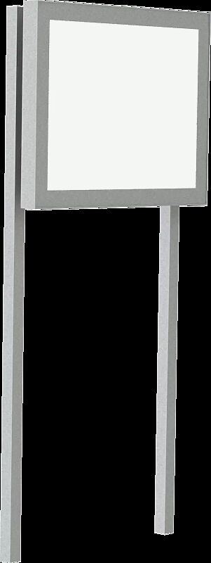 Schaukasten C-LIGHT IF mit Quadratrohrständern zum Aufdübeln, in RAL 9006 weißaluminium