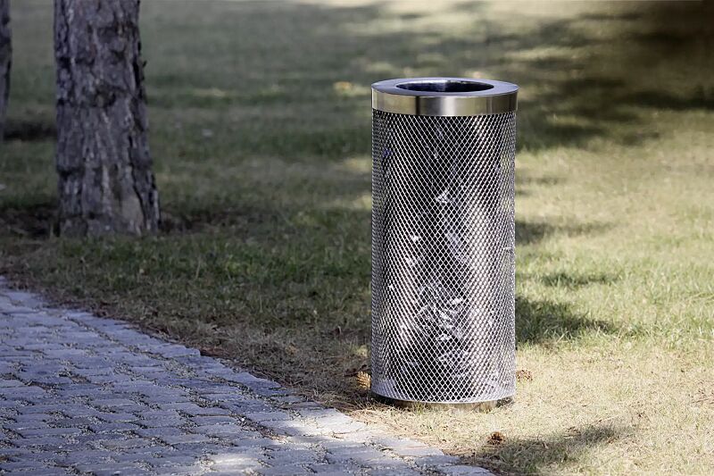 Abfallbehälter AEROPORTO aus Edelstahl