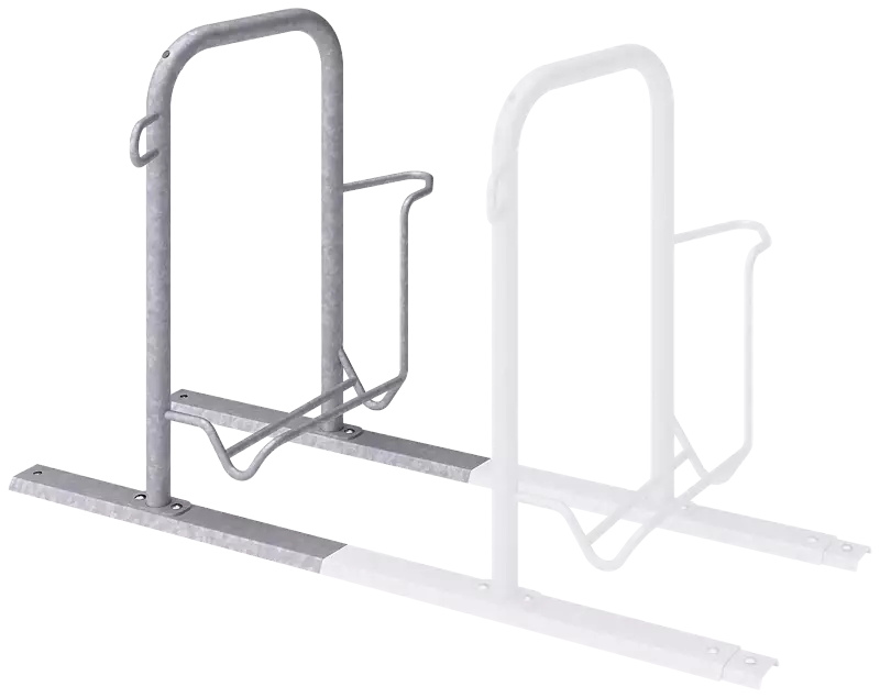 Fahrradparker ZIROS, einseitig 90°, tief / tief, Radabstand 700 mm, zum Aufdübeln bei +/- 0 mm, feuerverzinkt