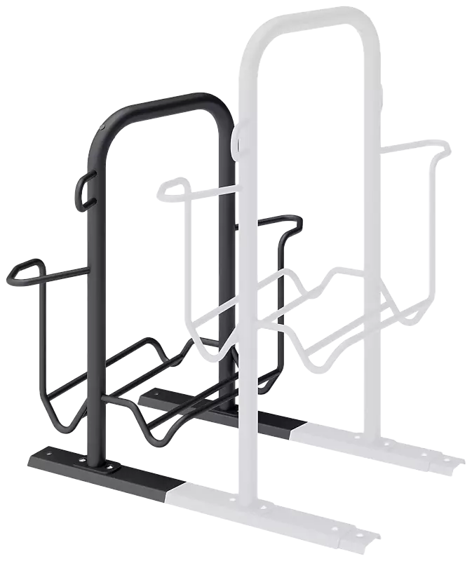 Fahrradparker ZIROS, doppelseitig 90°, tief / hoch, Radabstand 400 mm, zum Aufdübeln bei +/- 0 mm, in RAL 7016 anthrazitgrau